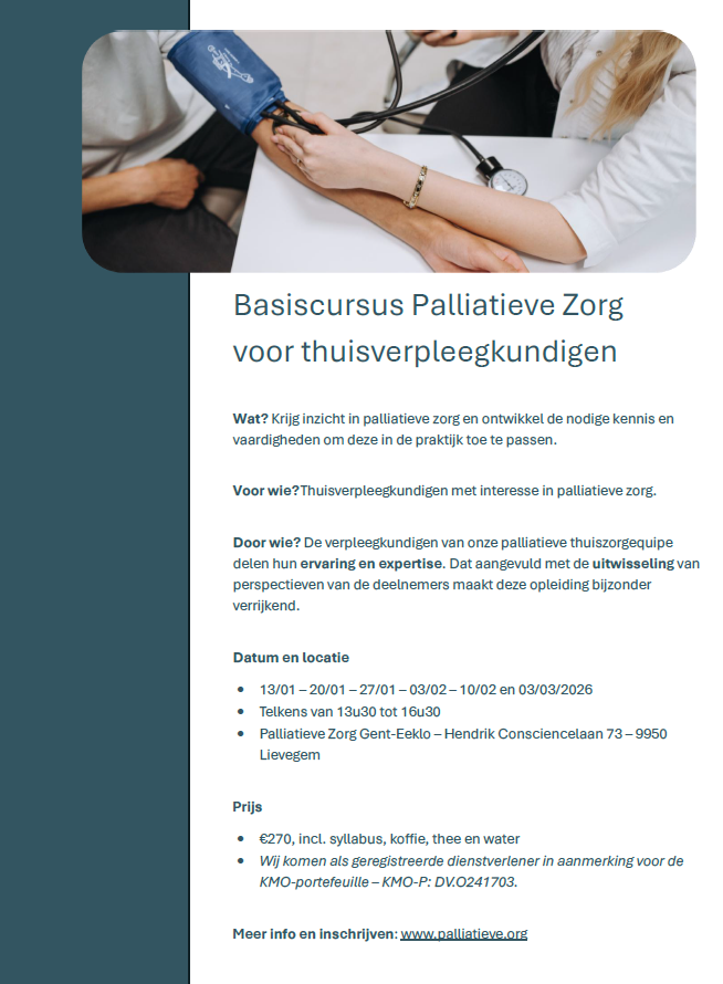 Basiscursus Palliatieve Zorg voor thuisverpleegkundigen